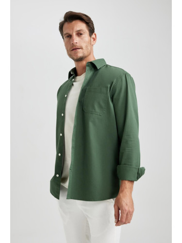 DEFACTO Regular Fit Gabardine Long Sleeve Shirt