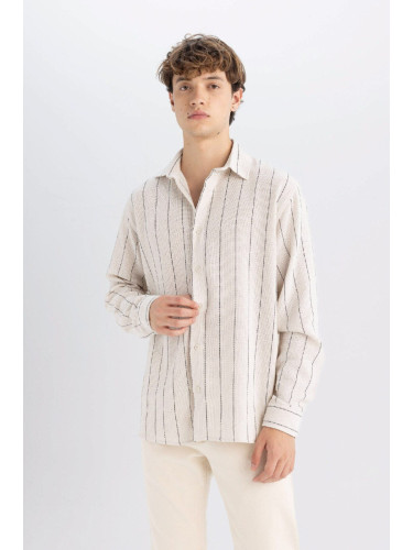 DEFACTO Relax Fit Striped Long Sleeve Shirt