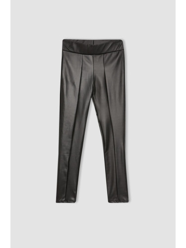 DEFACTO Girl's Long Faux Leather Leggings