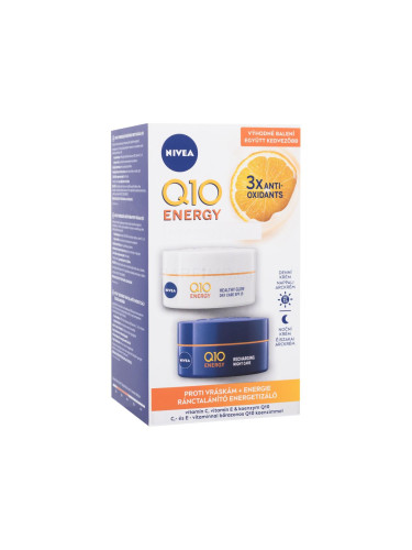 Nivea Q10 Energy Duo Pack Подаръчен комплект дневен крем за лице Q10 Energy SPF15 50 ml + нощен крем за лице Q10 Energy 50 ml увредена кутия