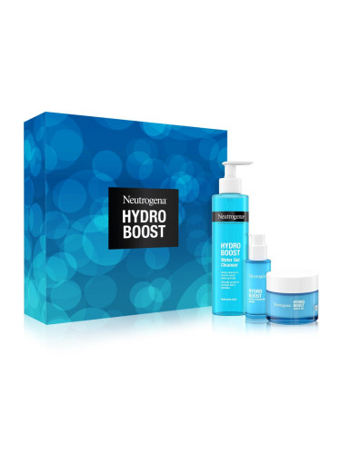 Neutrogena Hydro Boost Gift Set New Подаръчен комплект серум за лице Hydro Boost Hyaluronic Acid Ultra-Hydrating Serum 15 ml + гел за лице Hydro Boost Hyaluronic Acid Water Gel 50 ml + почистващ гел за лице Hydro Boost Water Gel Cleanser 200 ml