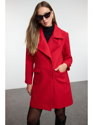 Trendyol Red Button Closure Cashmere Coat