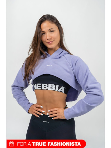 NEBBIA Crop sweatshirt with long sleeves and hood GYM TIME