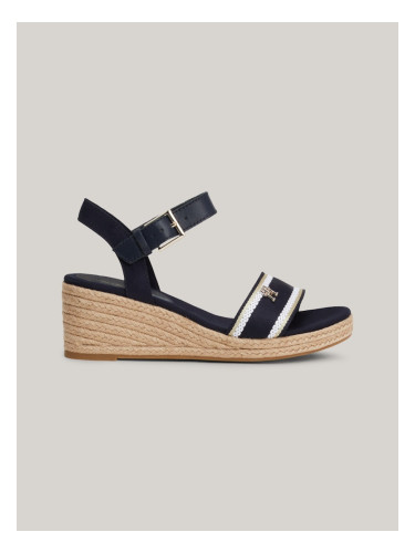 Navy blue women's wedge sandals by Tommy Hilfiger