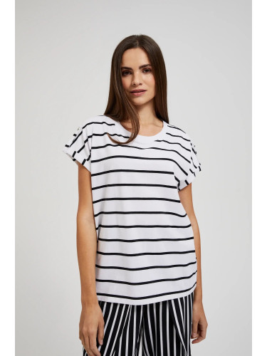 Women's striped T-shirt MOODO - white