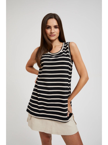 Women's striped top MOODO - black