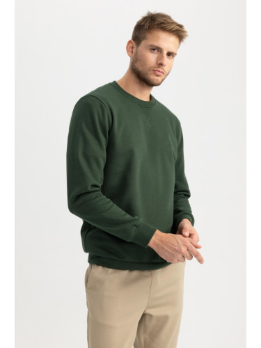 DEFACTO Regular Fit Crew Neck Cotton Basic Sweatshirt