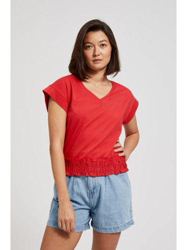 Women's T-shirt with elastic waistband MOODO - red