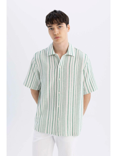 DEFACTO Relax Fit Striped Short Sleeve Shirt