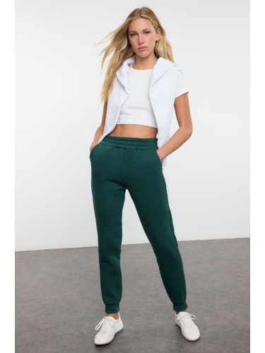 Trendyol Emerald Green*001 Emerald Green Basic Jogger Thick Inside Fleece Knitted Sweatpants