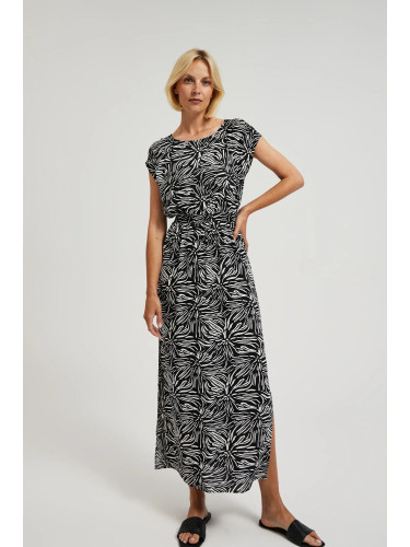 Women's patterned maxi dress MOODO - black