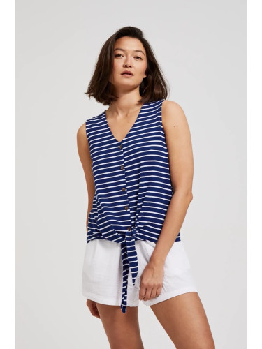 Marisse Women's Blouse L-Ts-4422 White_Navy