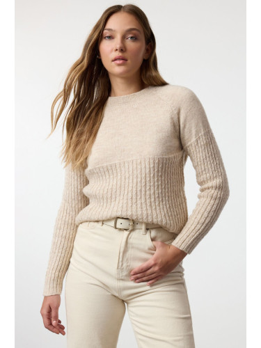 Trendyol Stone Soft Texture Knit Detailed Knitwear Sweater