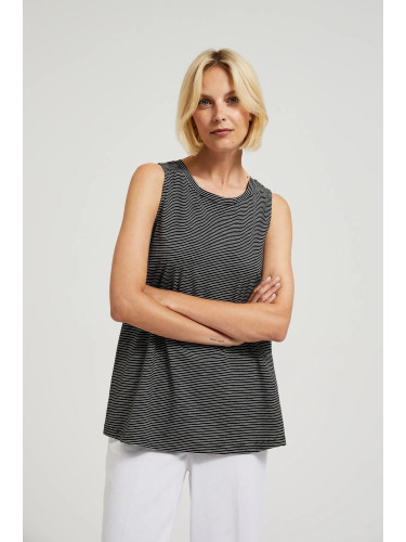 Women's striped top MOODO - black/white