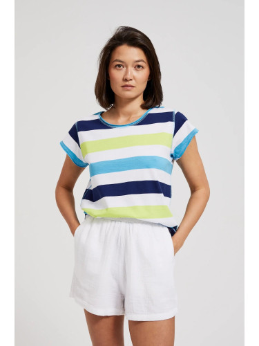 Women's striped T-shirt MOODO - blue