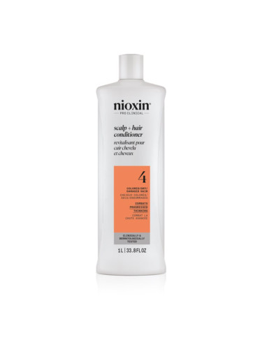 Nioxin System 4 Scalp + Hair Conditioner хидратиращ и подхранващ балсам за боядисана и увредена коса 1000 мл.