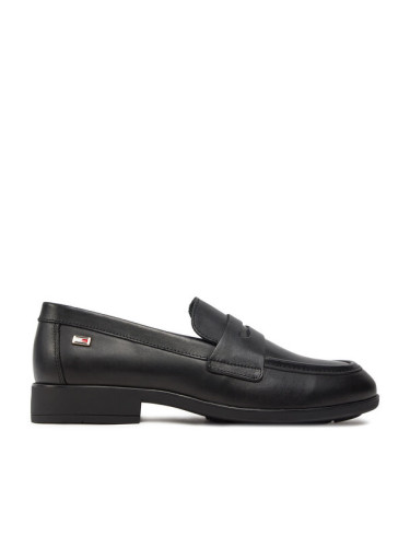 Tommy Hilfiger Лоуфъри Flag Leather Classic Loafer FW0FW08030 Черен