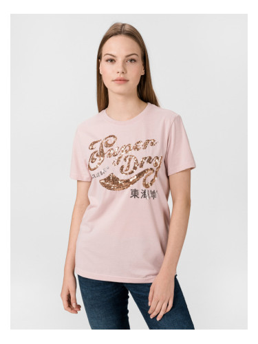 SuperDry Script Sequin T-shirt Rozov