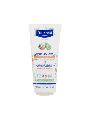 Mustela Bébé Detangling & Nourishing Cream Shampoo Шампоан за деца 200 ml