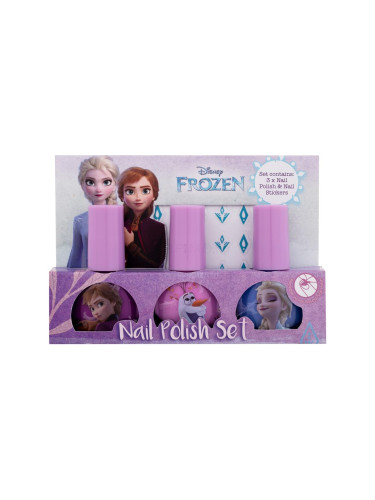 Lip Smacker Disney Frozen Nail Polish Set Подаръчен комплект лак за нокти 3 x 4 ml + стикери за нокти