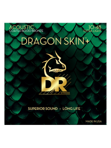 DR Strings Dragon Skin+ Coated 80/20 Extra Light 10-48 Струни за акустична китара