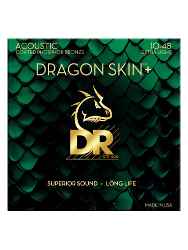 DR Strings Dragon Skin+ Coated Phosphor Bronze Extra Light 10-48 Струни за акустична китара