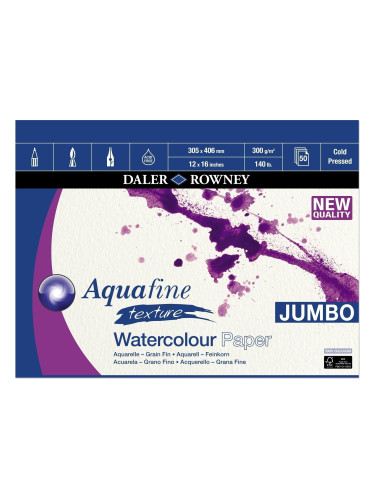 Daler Rowney Aquafine Texture Watercolour Paper Скицник Aquafine 30,5 x 40,6 cm 300 g