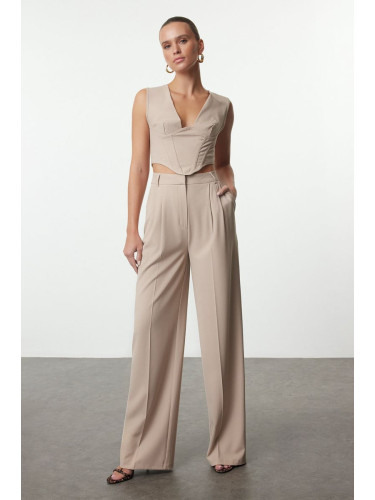 Trendyol Stone Wide Leg Woven Trousers