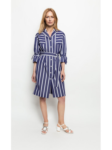 Deni Cler Milano Woman's Dress W-Dc-3400-0G-B8-55-1 Navy Blue/White