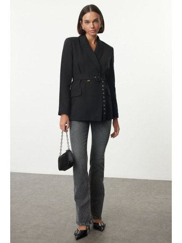 Trendyol Black Belted Regular Blazer Jacket