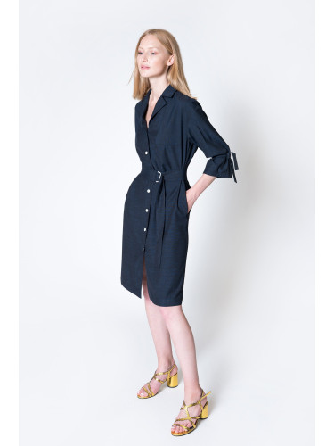 Дамска рокля. Deni Cler Milano Deni_Cler_Milano_Dress_W-Dc-3478-0M-G9-58-1_Navy_Blue