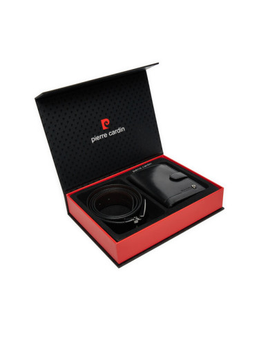 Pierre Cardin Комплект портфейл и колан ZG-EX-16 Черен