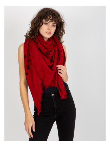 Women's scarf with print - red