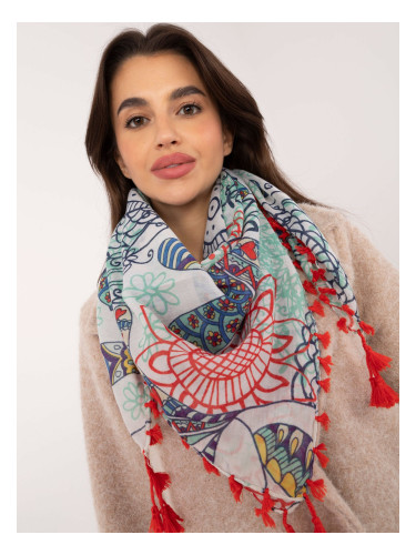 Red-ecu women's scarf with print