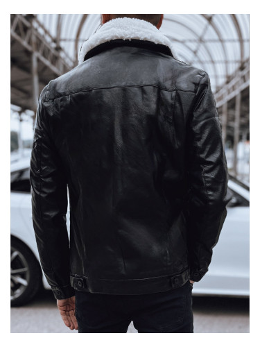 Men's leather jacket black Dstreet