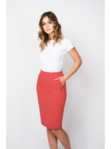 Karina women's midi skirt - coral