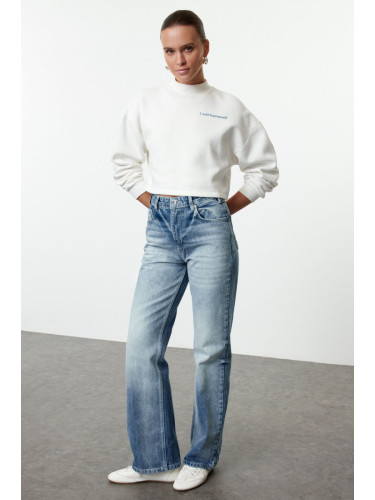 Trendyol Blue More Sustainable High Waist Wide Leg Jeans