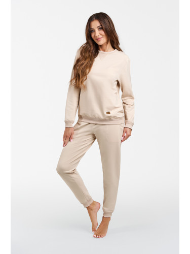 Panama set women's long sleeves, long pants - beige