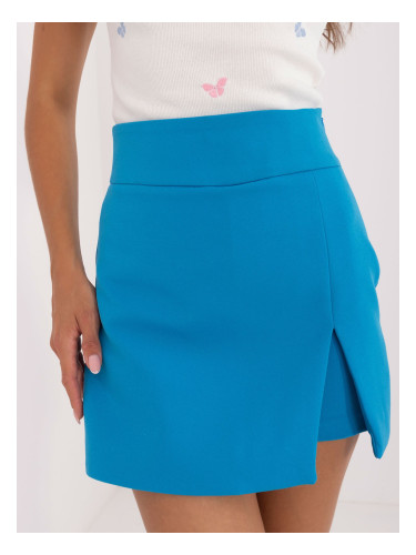 Blue elegant skirt and shorts with slit