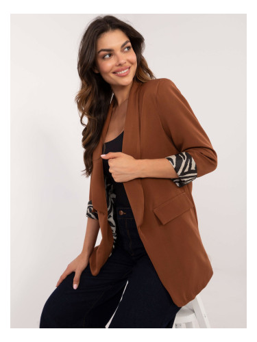 Brown classic women's blazer with lining