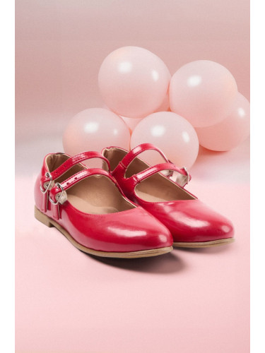 Trendyol Red Double Banded Patent Leather Mary Jane Girls Ballerinas