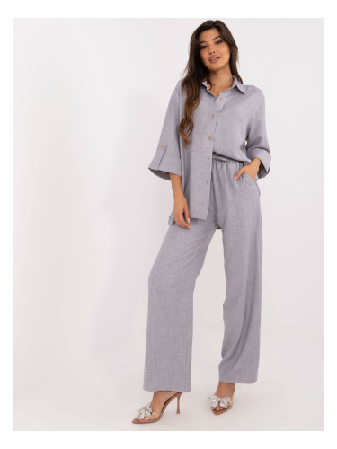 Grey women's summer set with wide legs