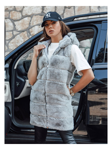 Дамски сив кожен елек ASHTON