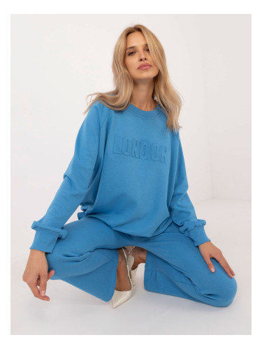 Blue tracksuit with sweatshirt without hood