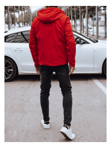 Men's transitional jacket with hood red Dstreet