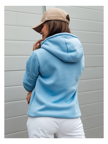 Women's hoodie BASIC with hood light blue Dstreet