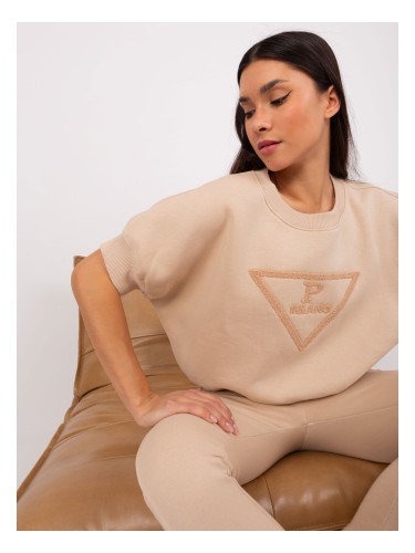 Beige cotton tracksuit with sweatshirt