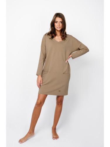 Karina women's tunic long sleeve - camel