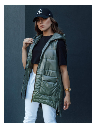 Дамски ватиран елек JESS зелен