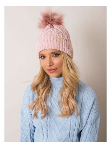 Light pink hat with pompom from RUE PARIS